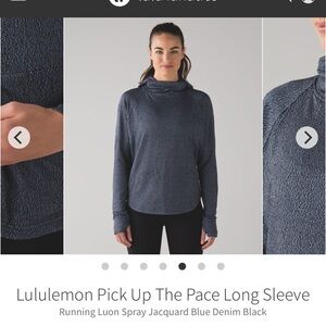 Lululemon Pick Up The Pace Running Luon Spray Jacquard Blue Denim Black